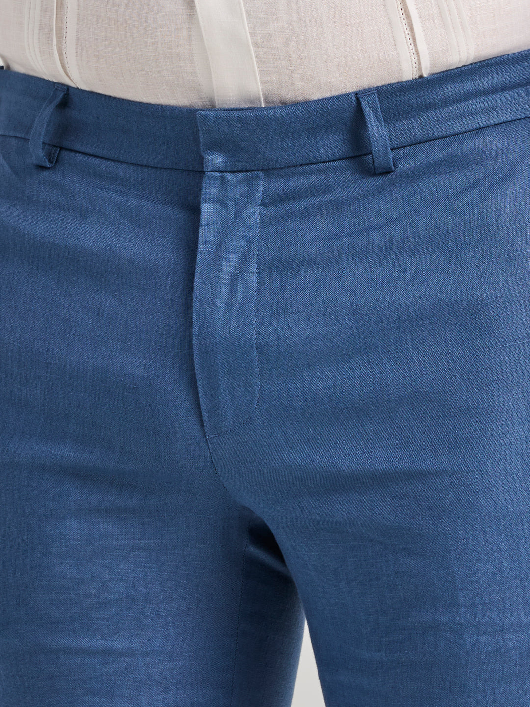 Delave Linen Flat Front Pant (True Navy) 