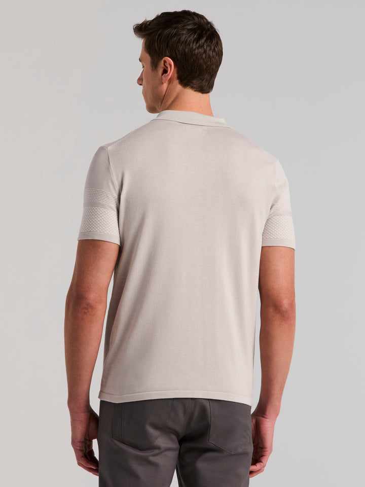 Cotton Modal Textured Button Front Sweater (Quiet Gray) 