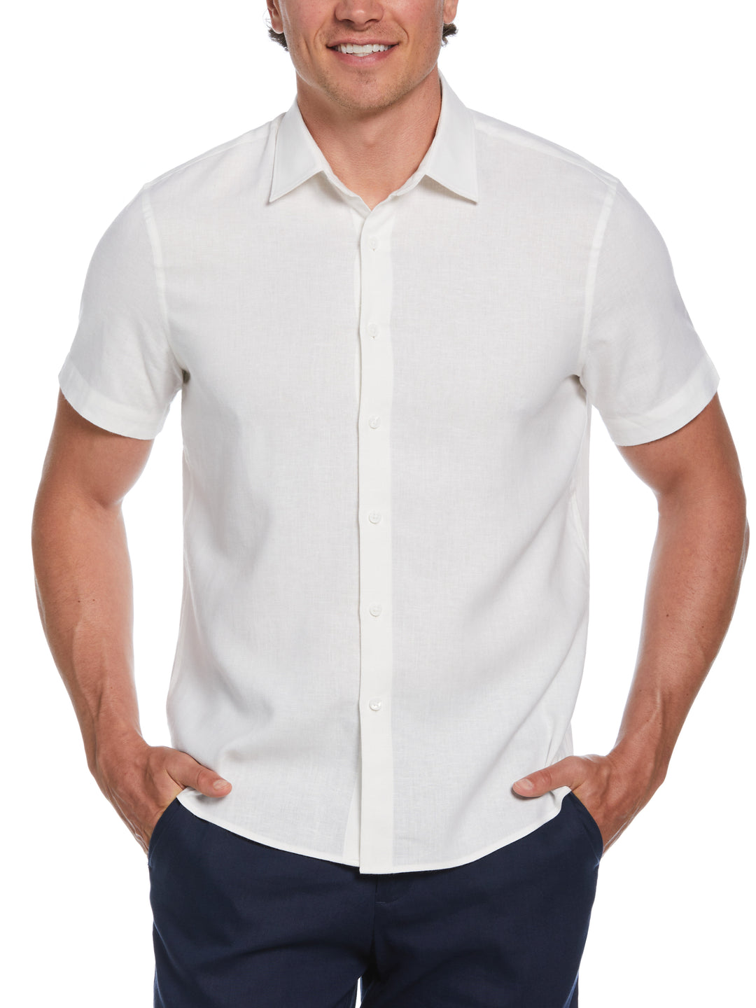 Linen Blend Shirt (Brilliant White) 