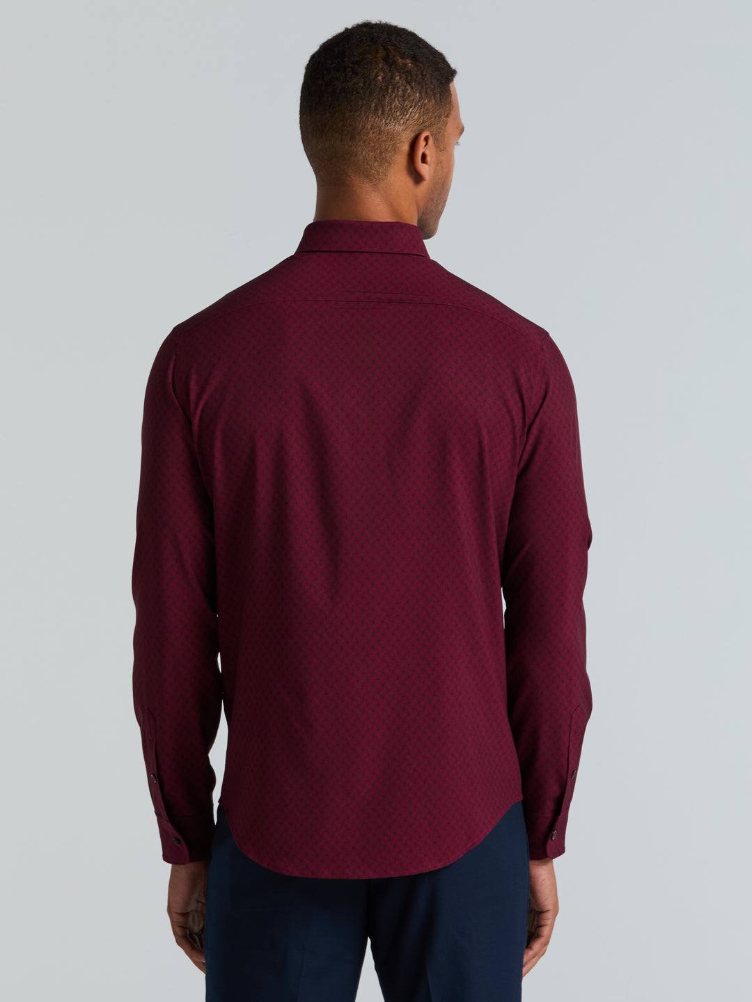 Slim Fit Geo Print Short Sleeve Shirt (Zinfandel) 