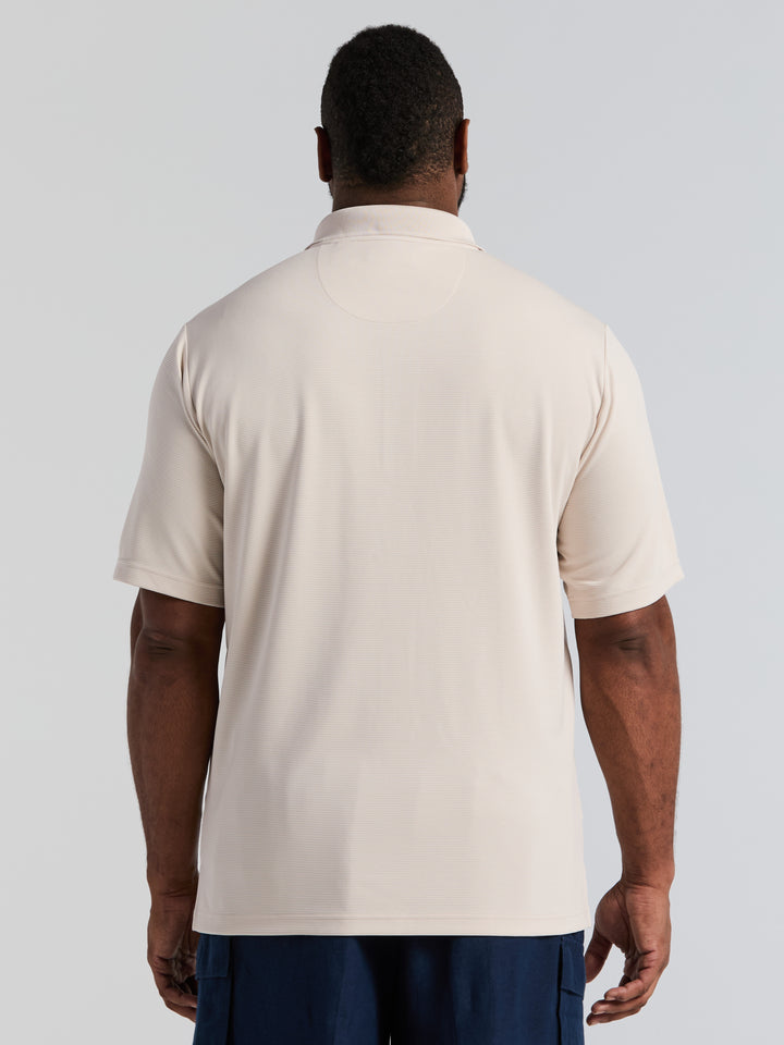 Big & Tall Ottoman Polo Shirt (Moonbeam) 