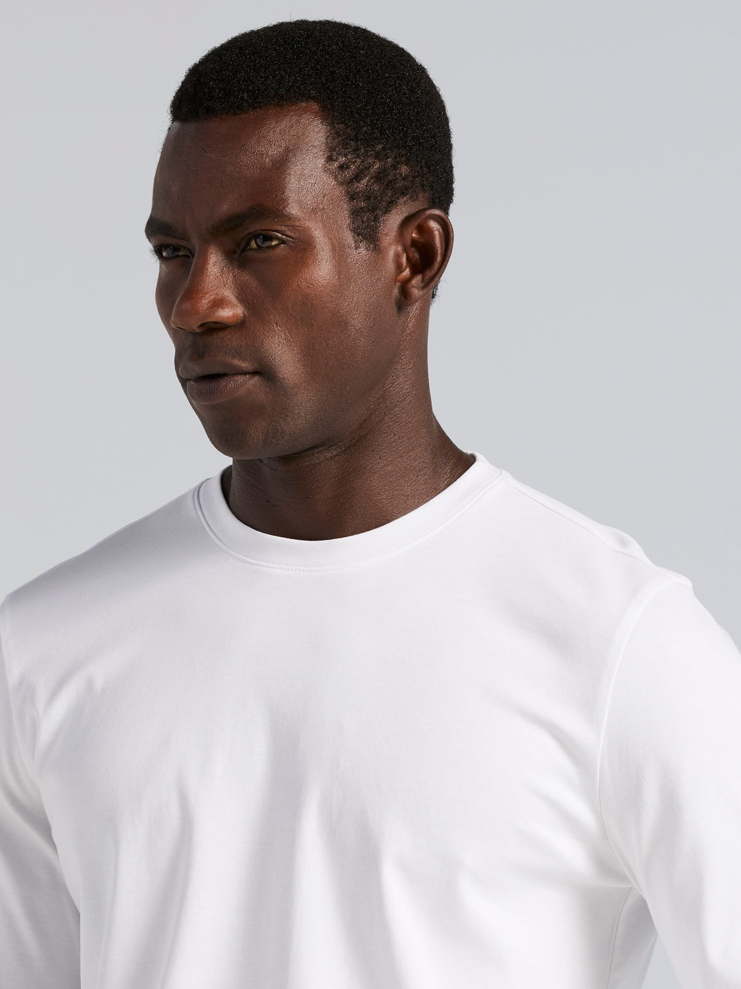 Interlock Crew Neck Long Sleeve Tee (Bright White) 