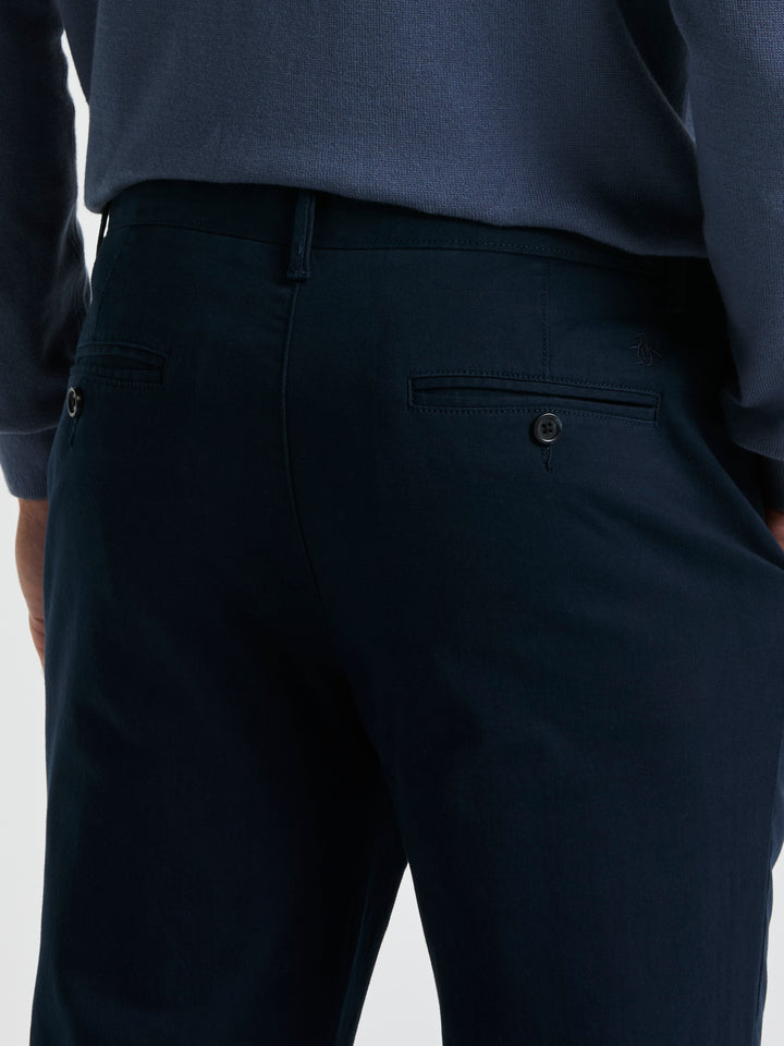 Slim Fit Stretch Chino Flat Front Pant (Dark Sapphire) 