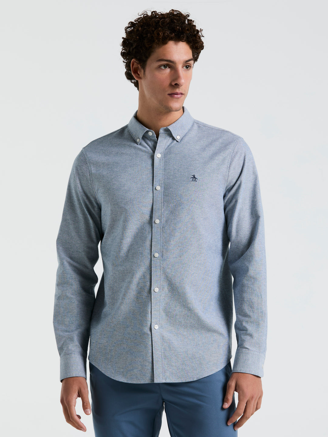 Oxford Long Sleeve Button-Down Shirt (Blue Wing Teal) 