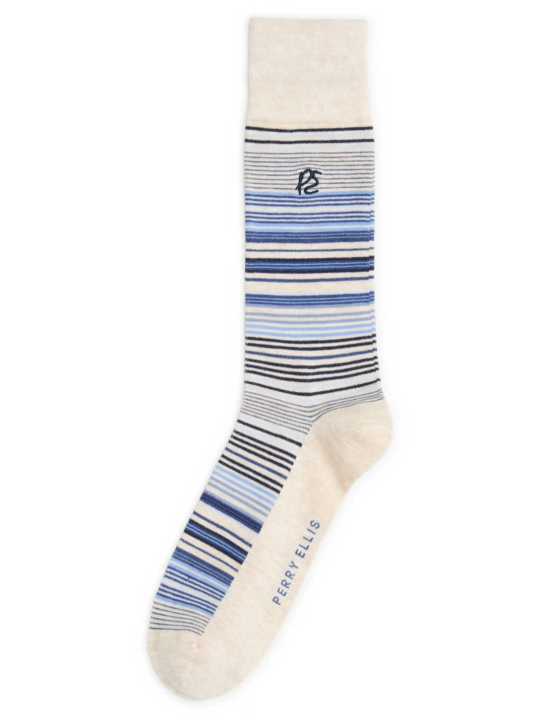 Men's Bamboo Viscose Variegated Stripe Socks (Cream Heather) 