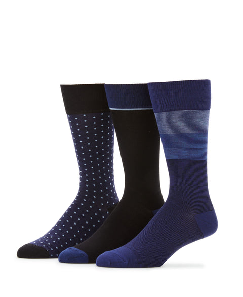 Superior Soft Luxury Stripe Color Block Socks (Dk Bnd Ast) 