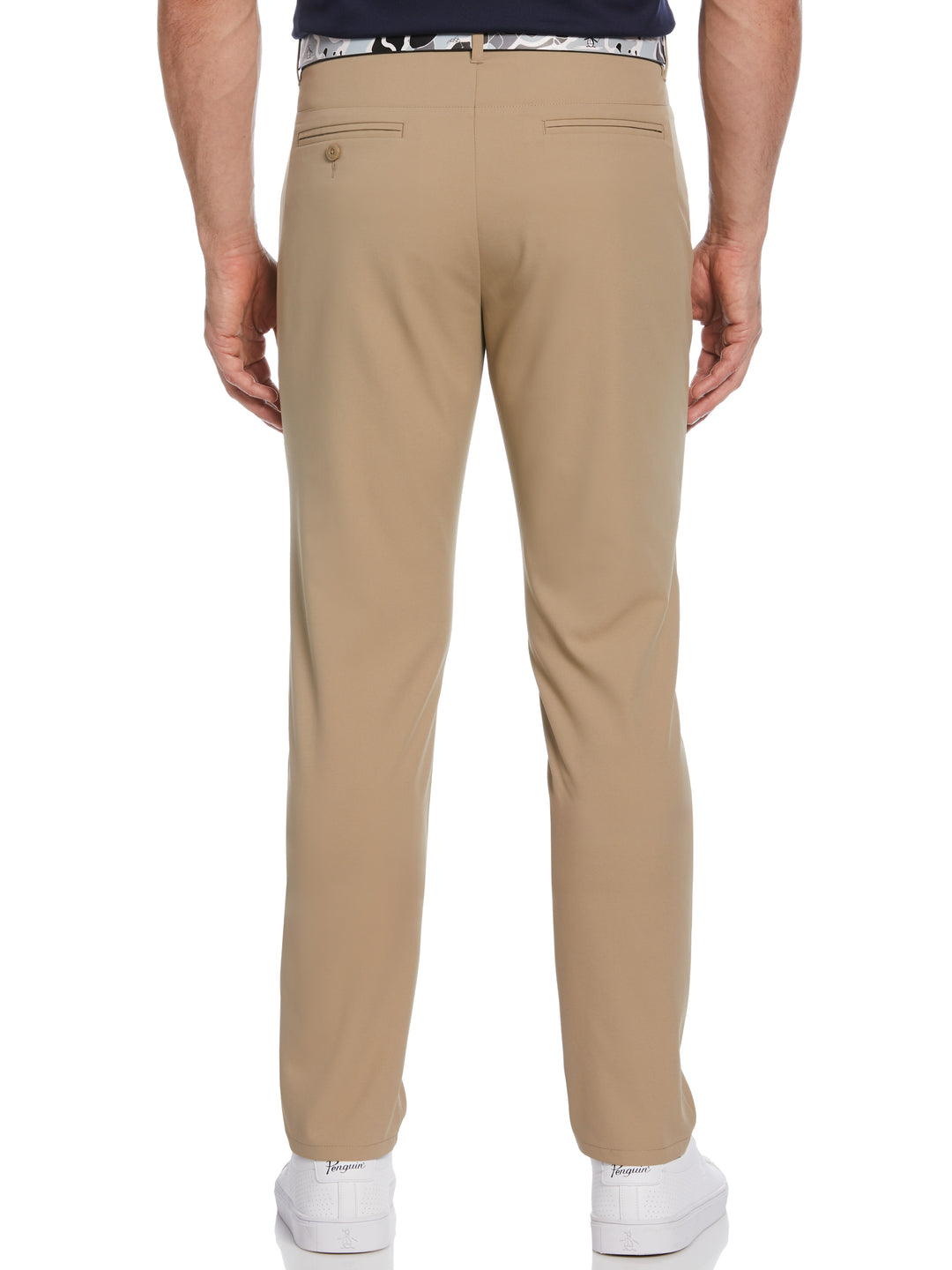 Flat Front Solid Golf Trousers (Chinchilla) 