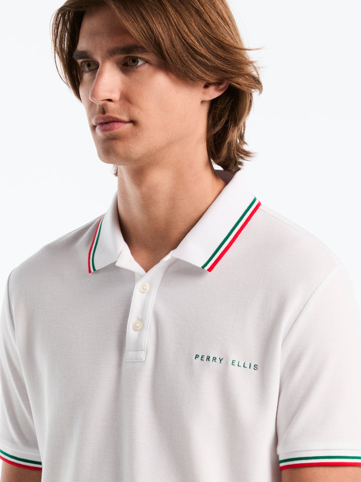Pique Cotton Polo Shirt Mexico Edition (Bright White) 