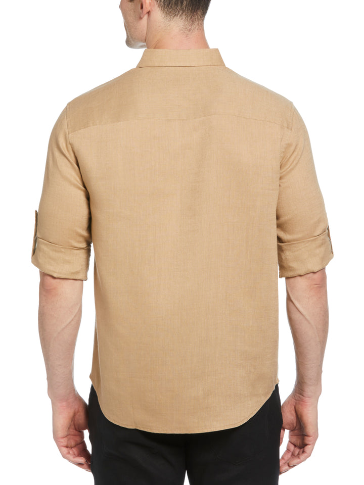 Linen Blend Wrinkle-Resistant Shirt (Cornstalk) 