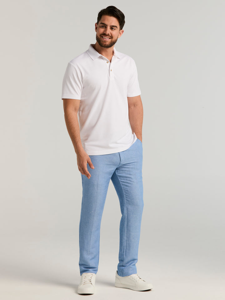 Wicking Ottoman Golf Polo Shirt (Bright White) 