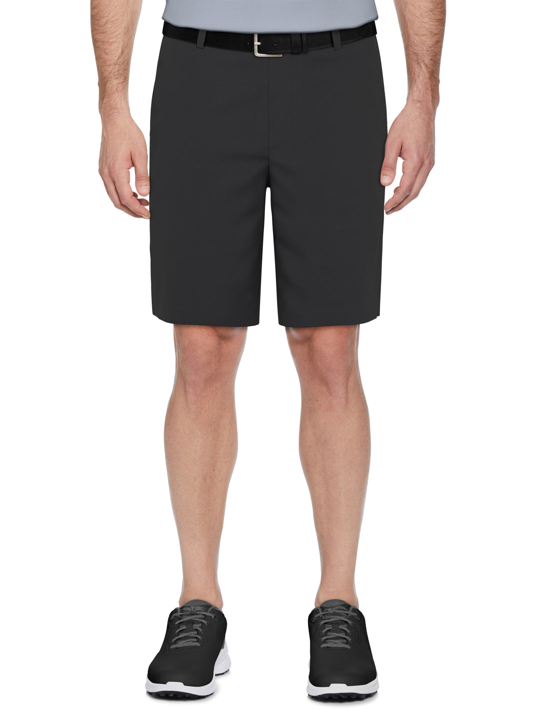 Big and Tall Flat Front With Active Waistband Golf Shorts (Caviar) 