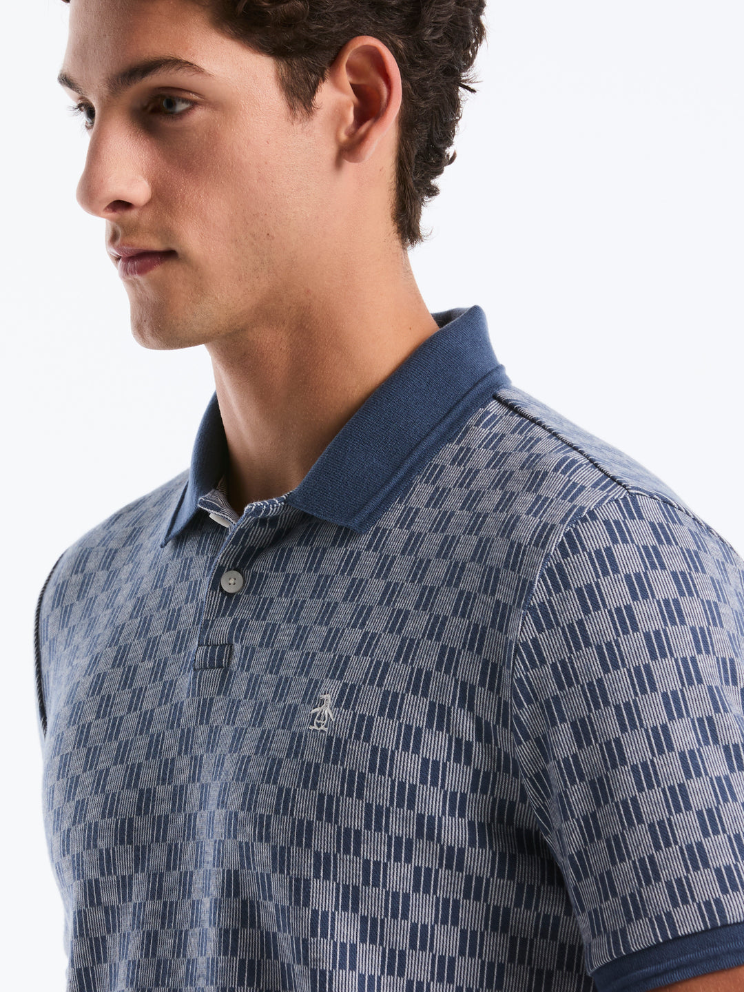 Checkered Jacquard Polo (Sargasso Sea) 