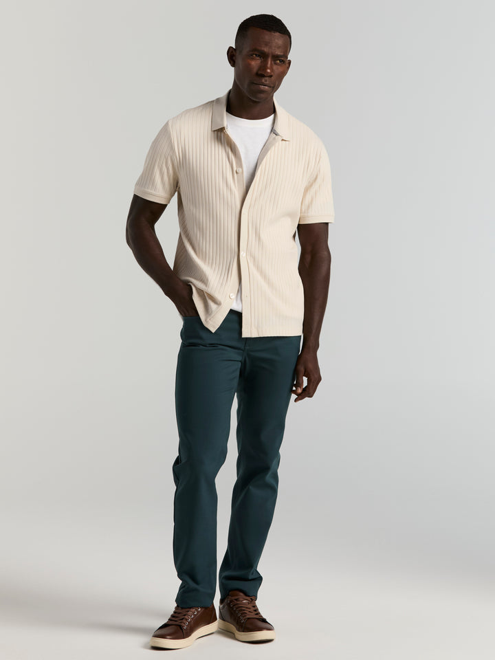 Ribbed Button Up Shirt (Birch) 