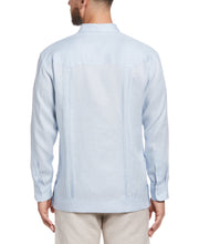 Big and Tall 100% Linen Long Sleeve 4 Pocket Guayabera (Cashmere Blue) 