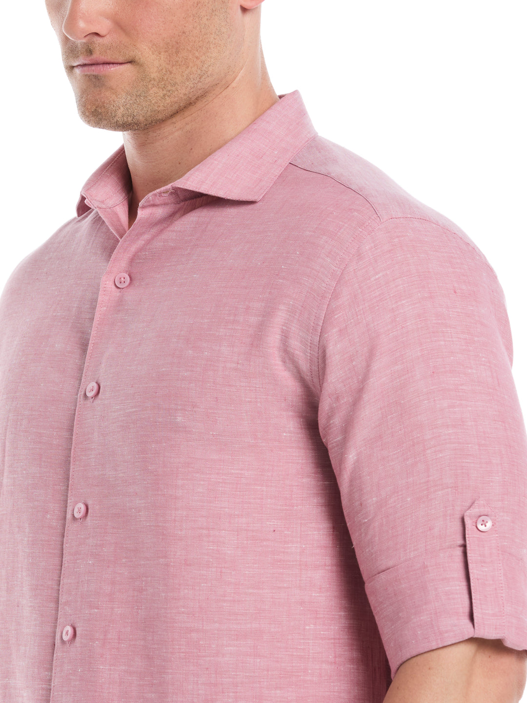 Linen Blend Wrinkle-Resistant Shirt (Mauvewood) 