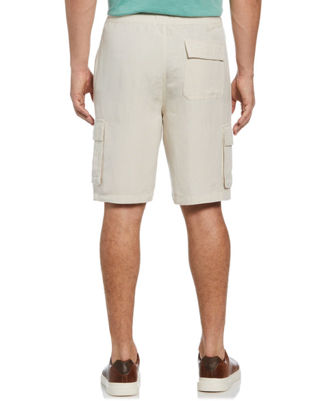 Big and Tall Linen Blend Pull-On Cargo Short (Silver Lining) 