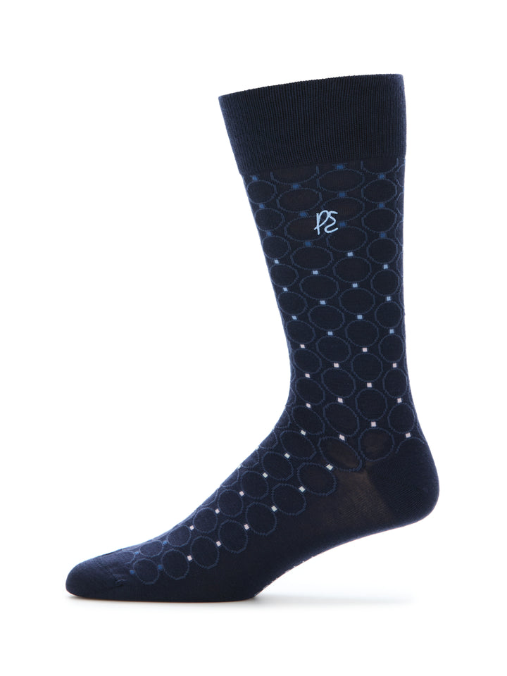 Men's Medallion Pattern Socks (Vintage Indigo) 