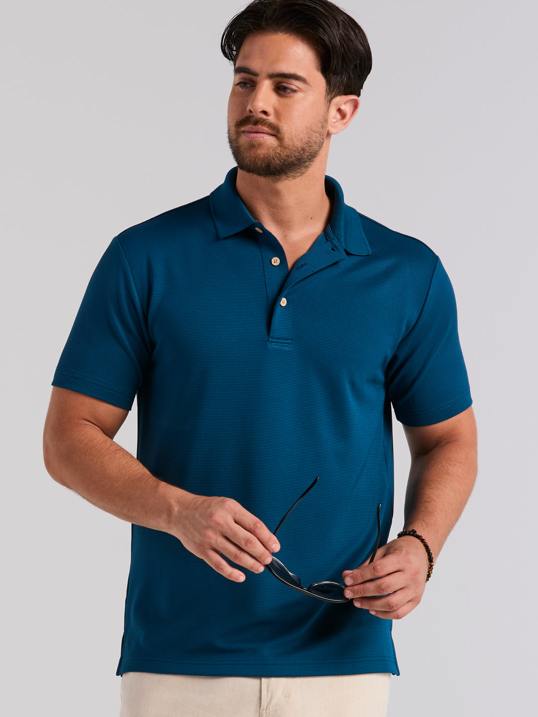 Wicking Ottoman Golf Polo Shirt (Sailor Blue) 