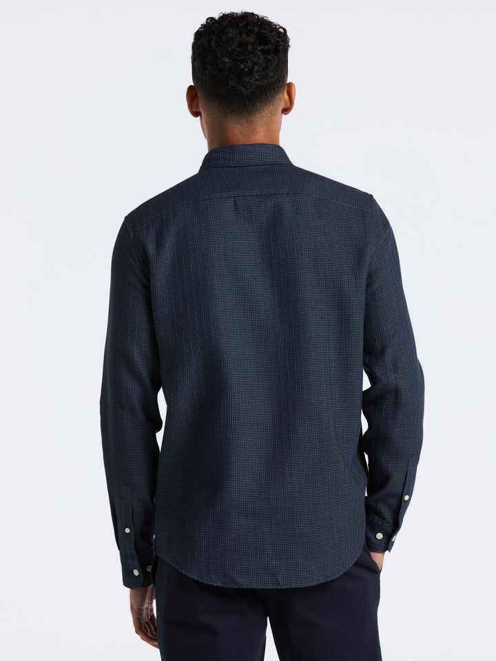 Cotton Waffle Solid Shirt (Dark Sapphire) 