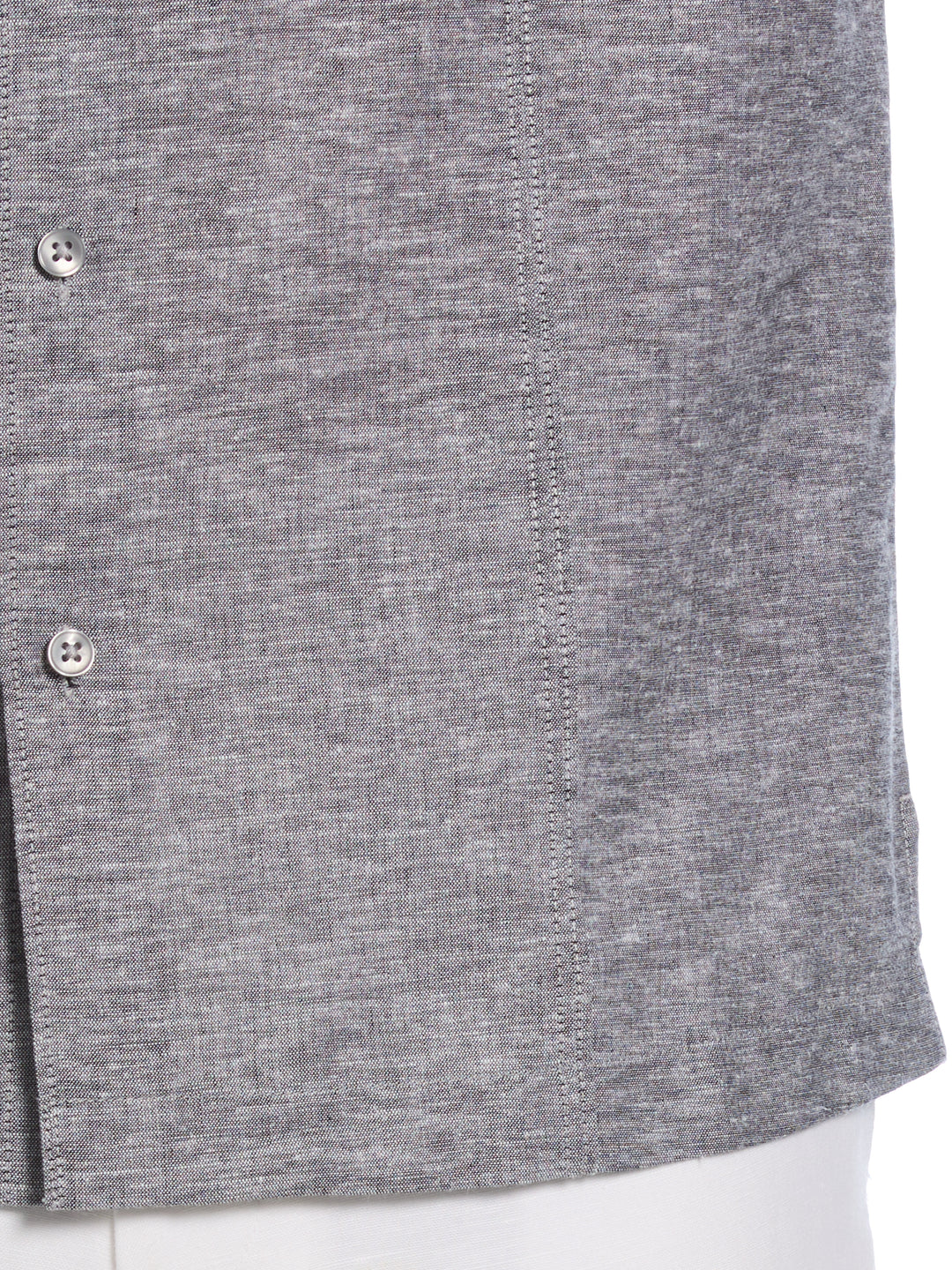 Linen Blend Tuck Panel Shirt (Jet Black) 