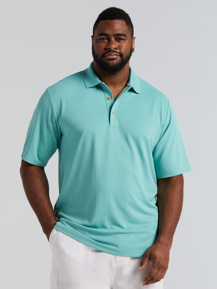 Big & Tall Ottoman Polo Shirt (Nile Blue) 