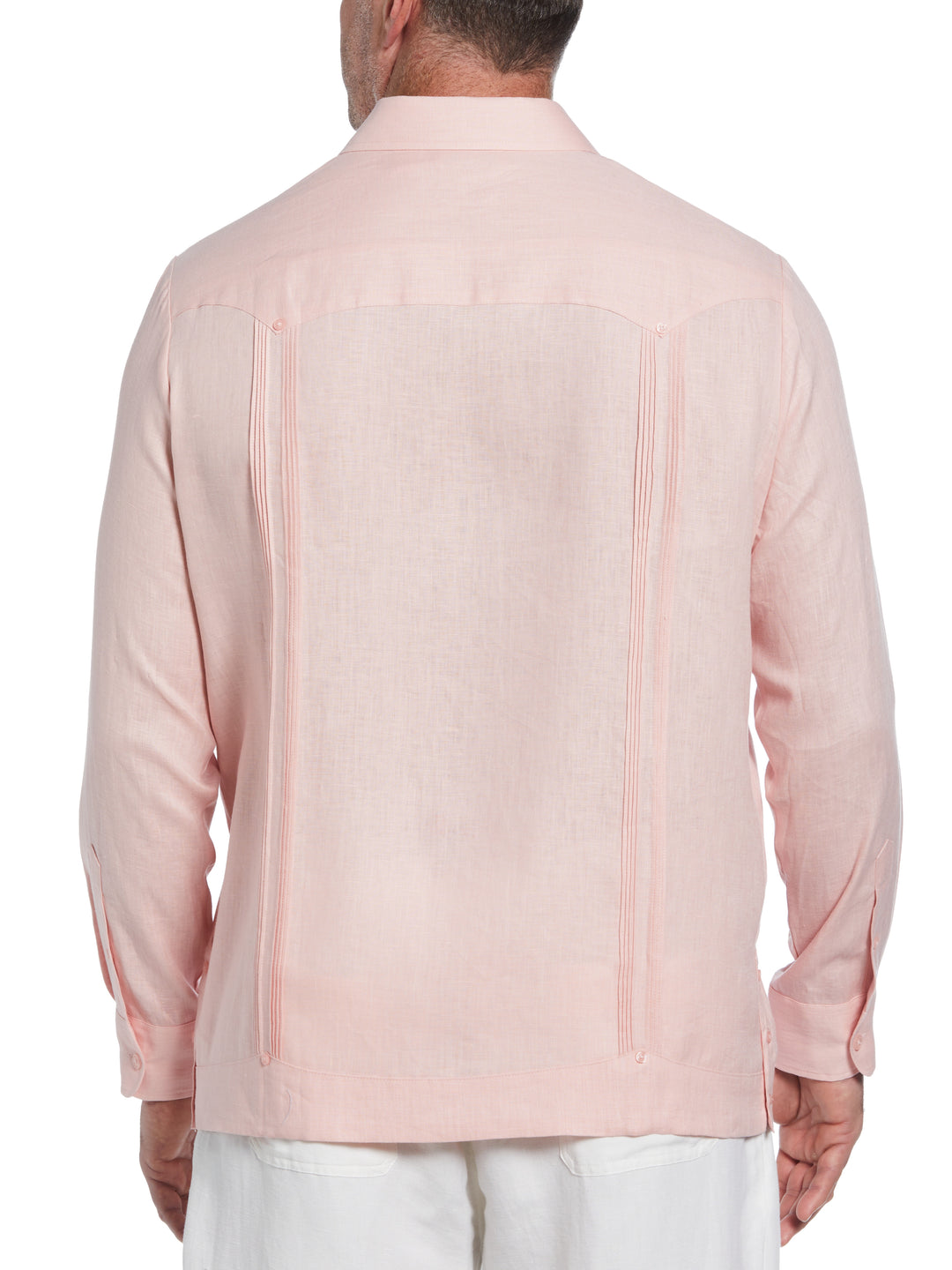 Big & Tall Linen Guayabera Shirt (Silver Pink) 