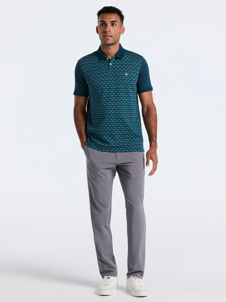 Diamond Jacquard Cotton Polo (Reflecting Pond) 
