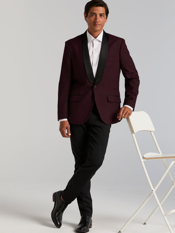 Slim Fit Tuxedo Jacket (Port) 