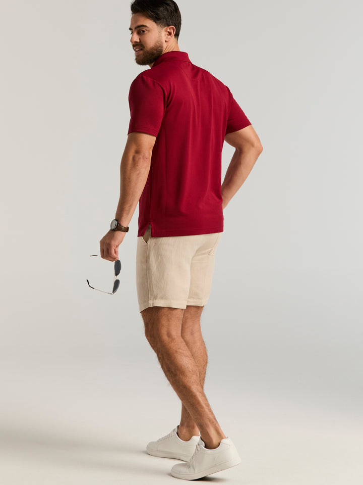 Wicking Ottoman Golf Polo Shirt (Biking Red) 