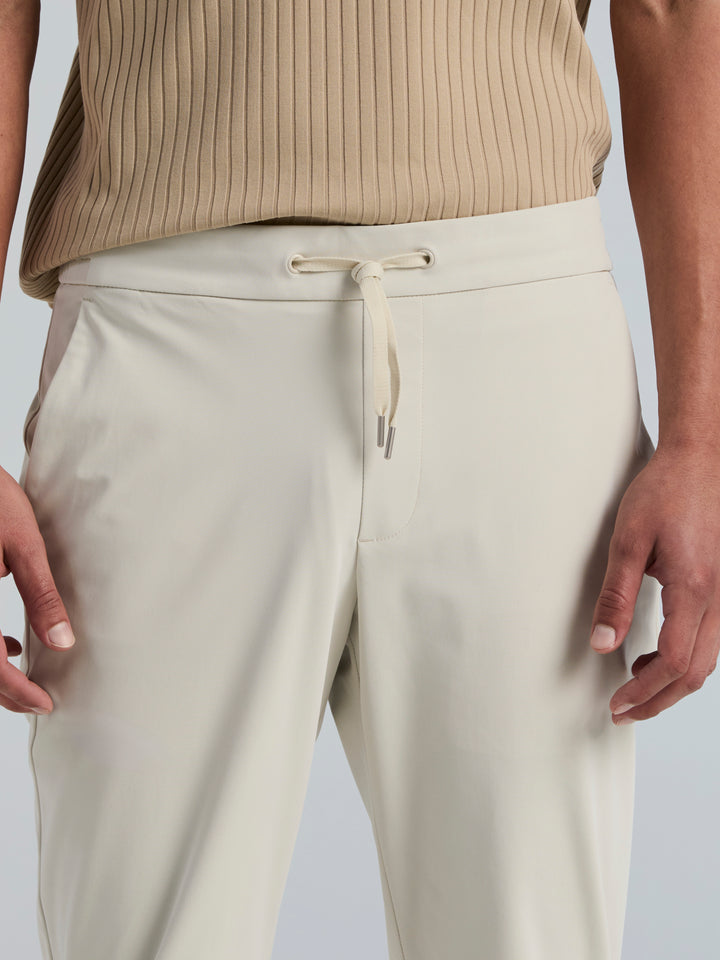 Slim Tapered Tricot Drawstring Pants (Silver Birch) 