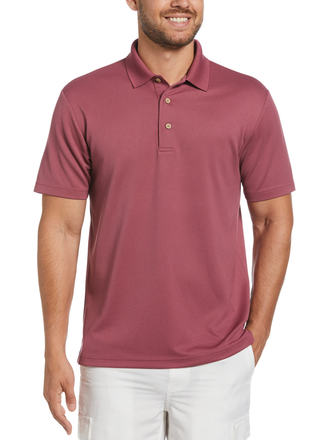 Wicking Ottoman Golf Polo Shirt (Hawthorn Rose) 