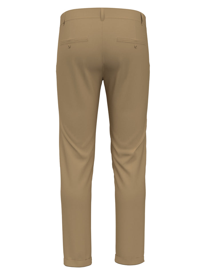 Slim Fit Stretch Chino Flat Front Pant (Travertine) 