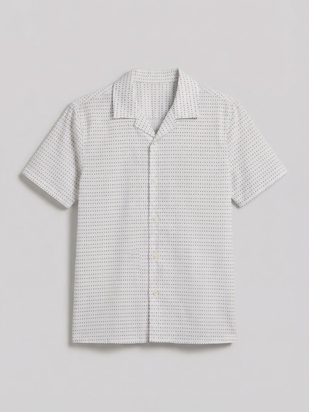 Hexagon Pop Print Camp Collar Shirt (Bright White) 