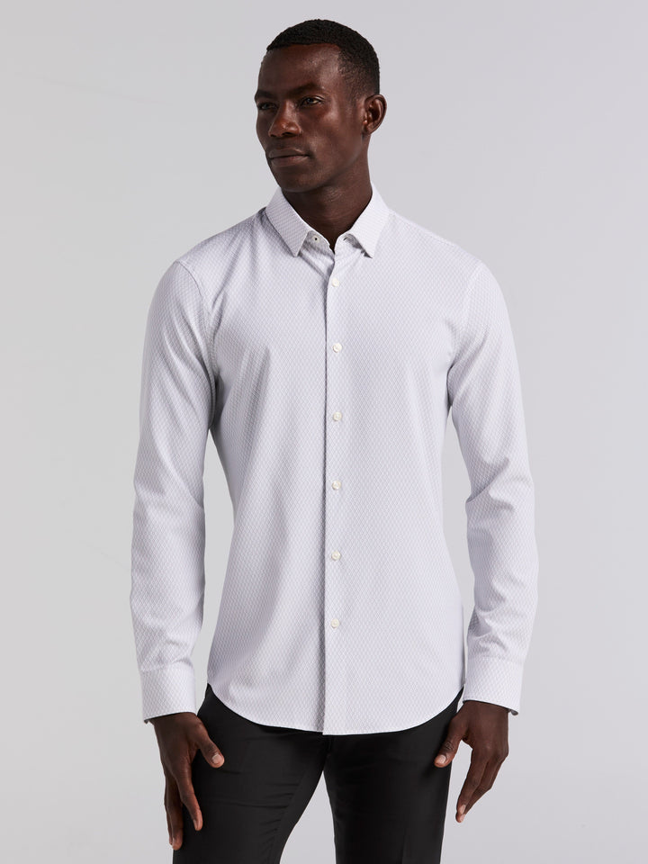 Slim Fit Diamond Geo Print Shirt (Chiseled Stone) 