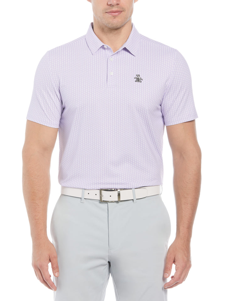 Allover Pete Print Short Sleeve Golf Polo Shirt (Lavender) 