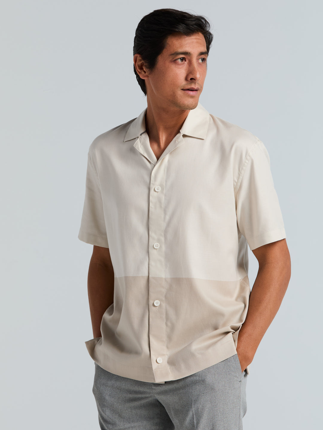 Tonal Colorblock Shirt (Silver Birch) 