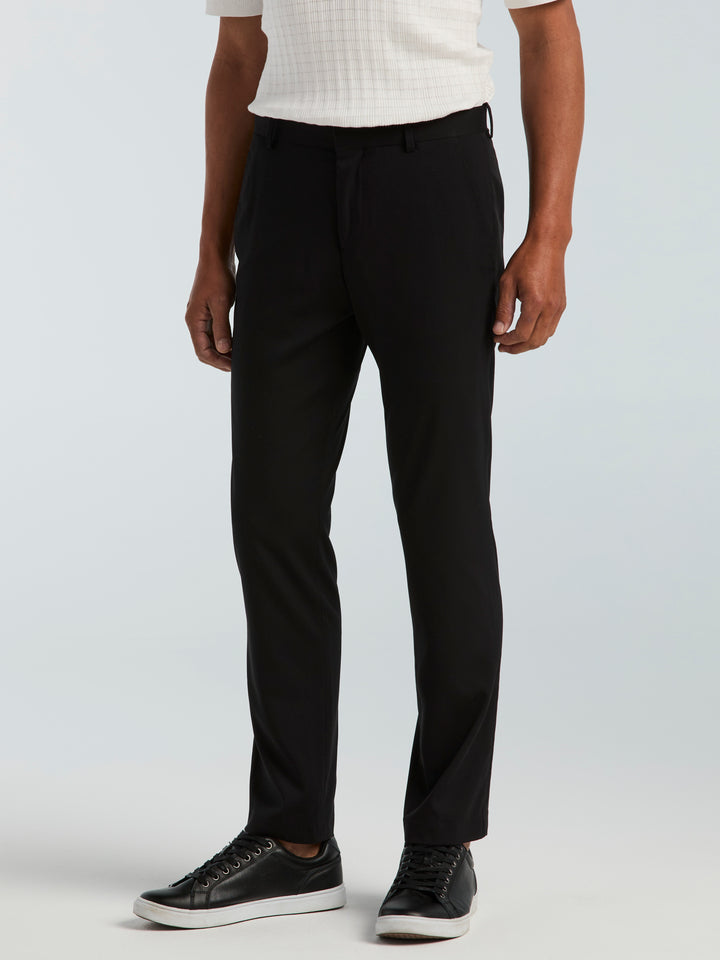 Slim Fit Water Resistant Tech Suit Pant (Black) 