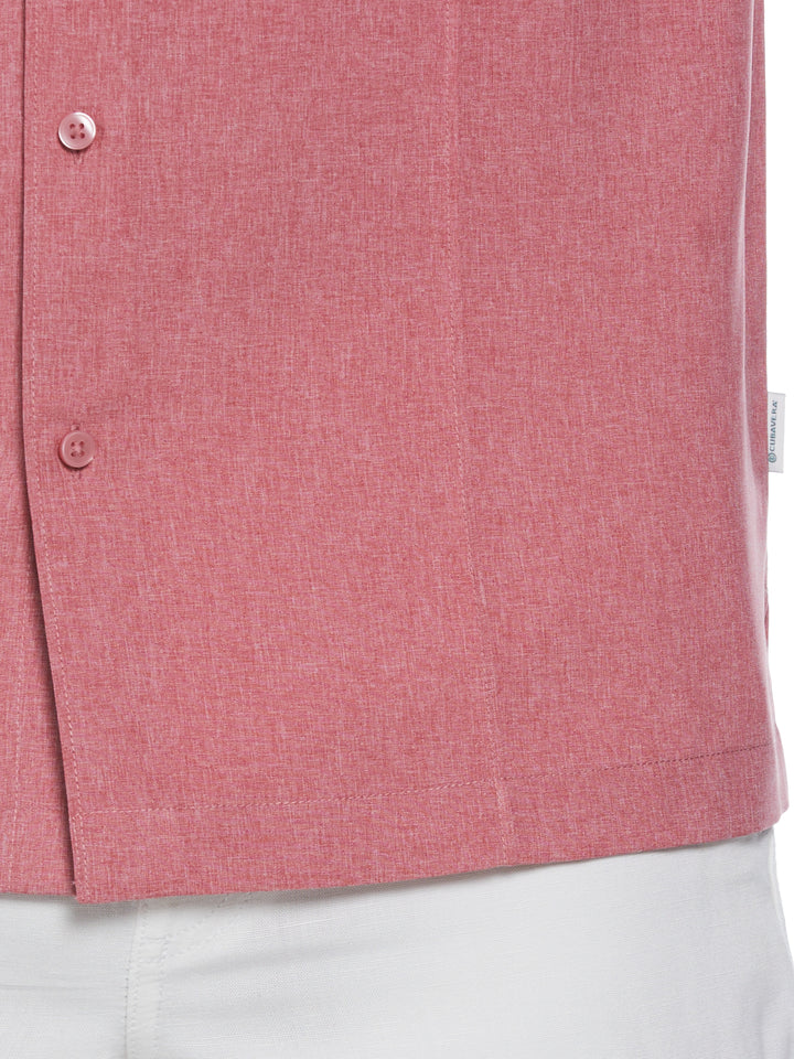 Two-Tone Cross Tuck Chambray Shirt (Holly Berry) 