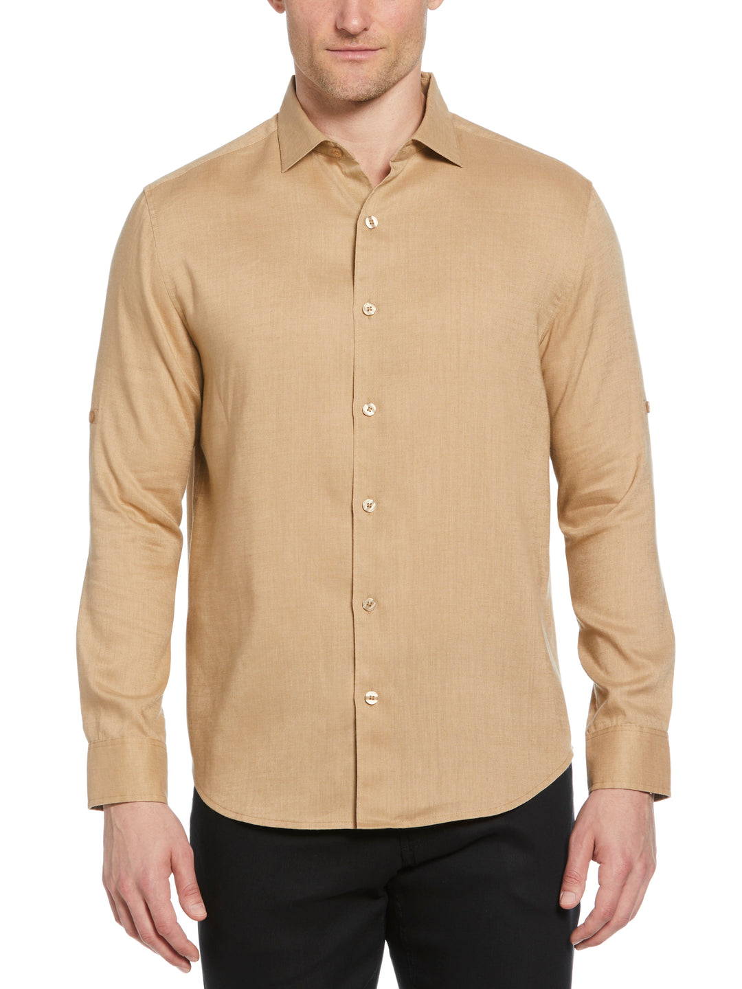 Linen Blend Wrinkle-Resistant Shirt (Cornstalk) 