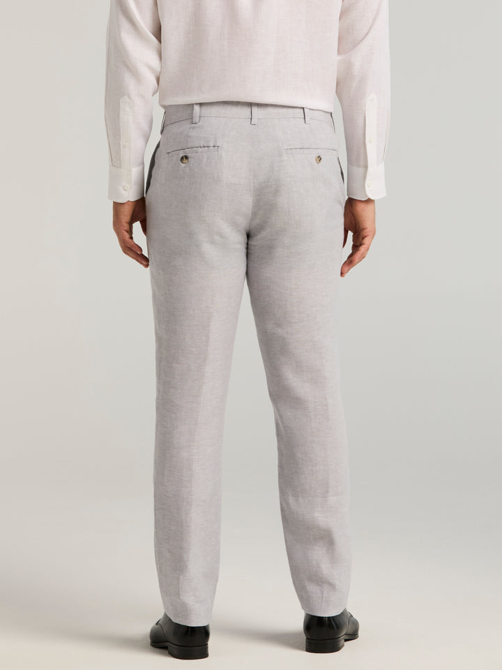 Delave Linen Flat Front Pant (Sleet) 