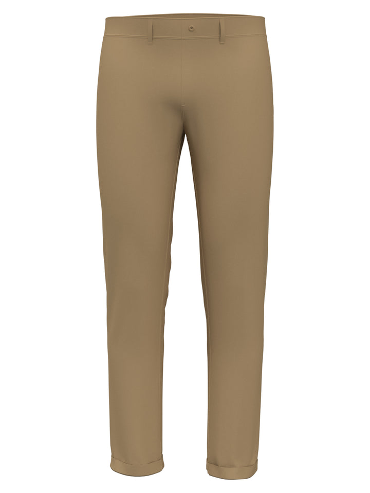 Slim Fit Stretch Chino Flat Front Pant (Travertine) 