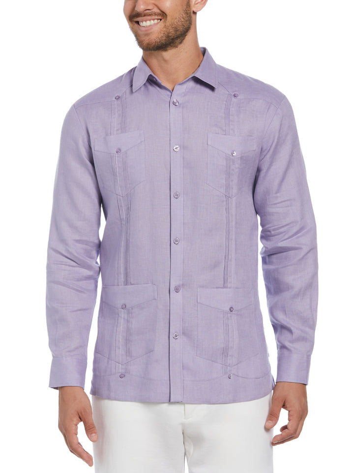 Linen Guayabera Shirt (Heirloom Lilac) 