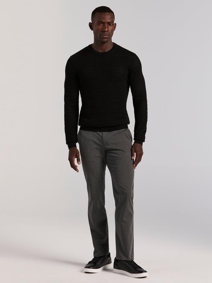 Cotton Crew Neck Sweater (Black) 