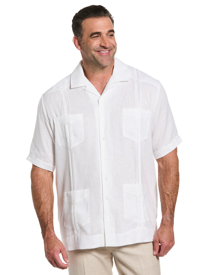 Linen Guayabera Shirt (Bright White) 