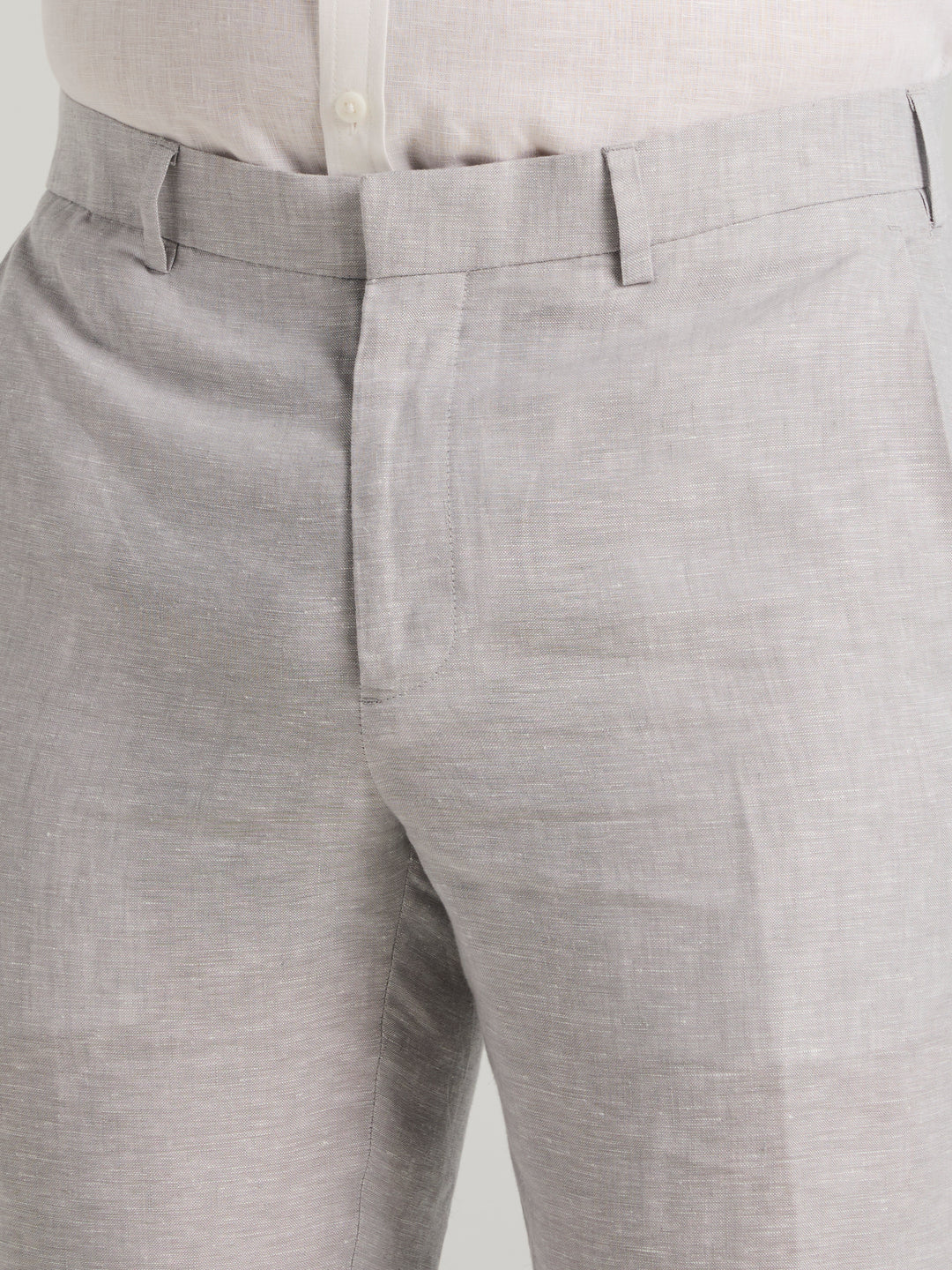 Delave Linen Flat Front Pant (Sleet) 