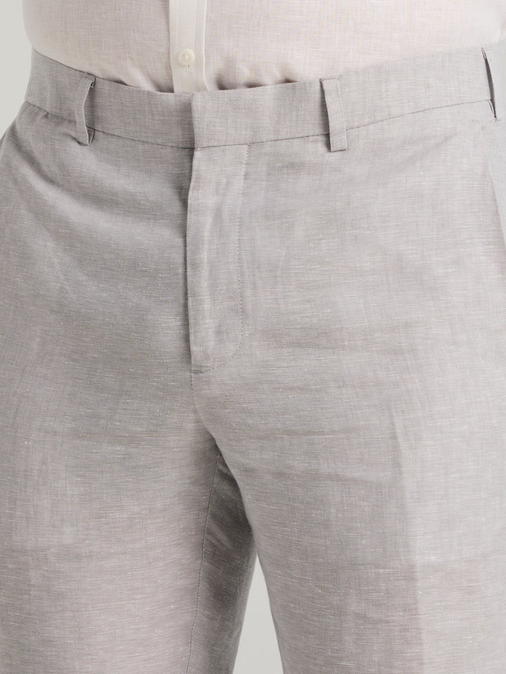 Delave Linen Flat Front Pant (Sleet) 
