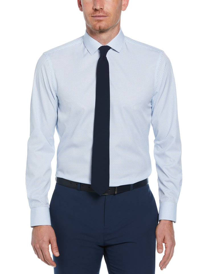 4-Way Stretch Big Check Print Shirt (Navy) 