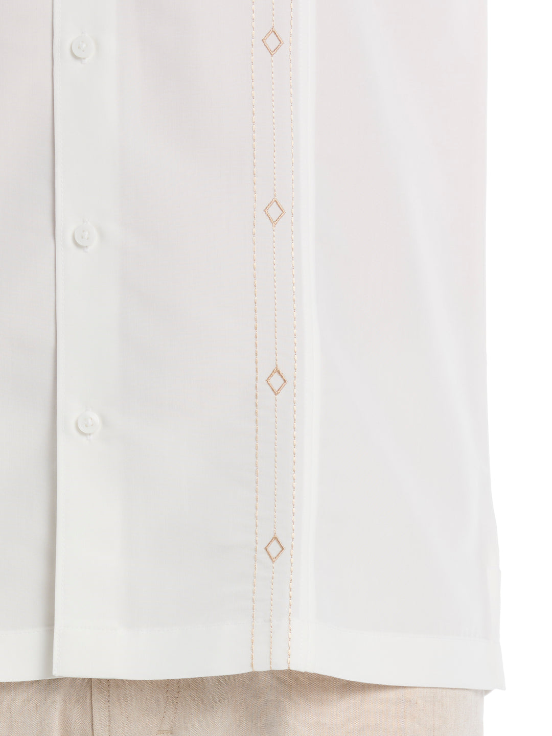 Embroidered Panel Shirt (Egret) 