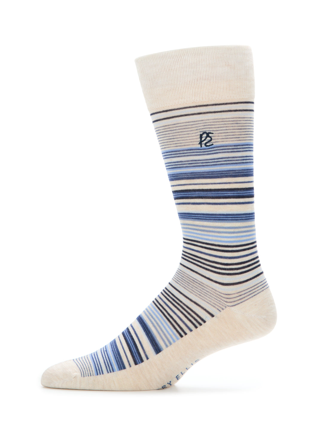 Men's Bamboo Viscose Variegated Stripe Socks (Cream Heather) 