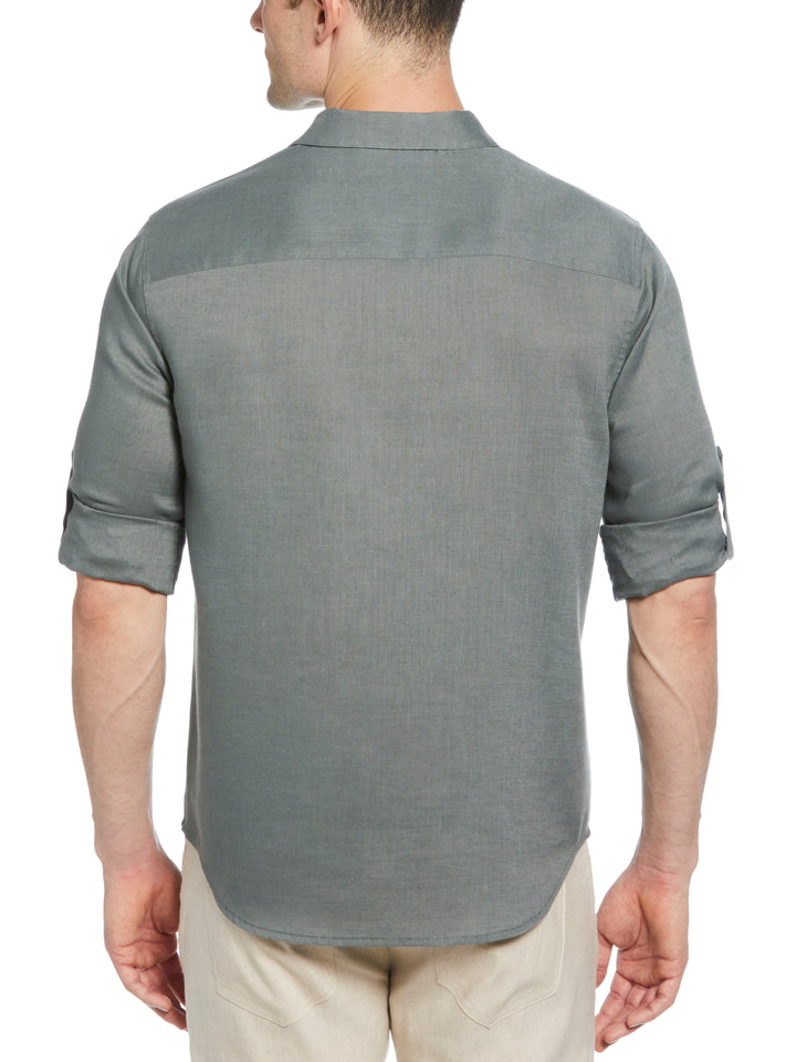 Linen Blend Wrinkle-Resistant Shirt (Balsam Green) 